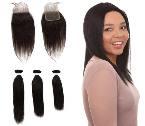 Remy human hair closure for black women, Human hair bundle 