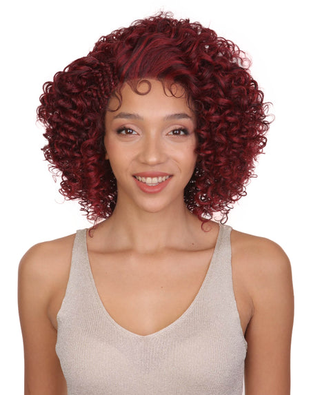 Talia Frost Deep Red an Black Blend Edge Afro Lace Wig
