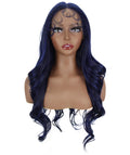 Liza Black and Dark Blue Wavy Wig