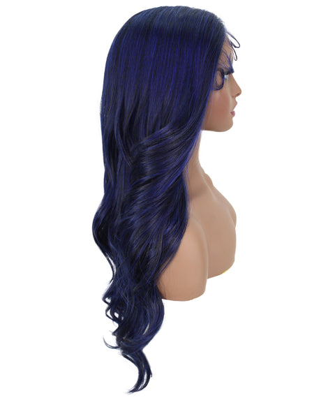 Liza Black and Dark Blue Wavy Wig