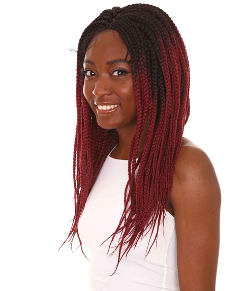 Uyai Burgundy Ombre HD Lace Braided wig