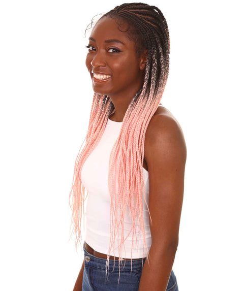 Viola Light Pink Lace Braided Wig