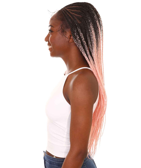 Viola Light Pink Lace Braided Wig