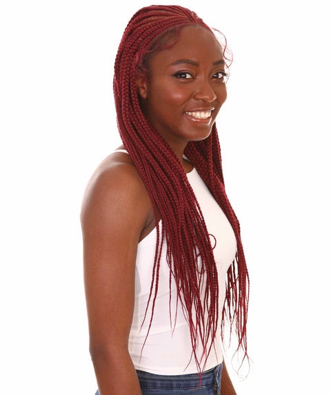 Viola Burgundy Lace Braided Wig