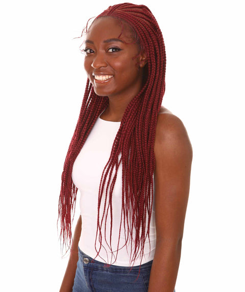 Viola Burgundy Lace Braided Wig