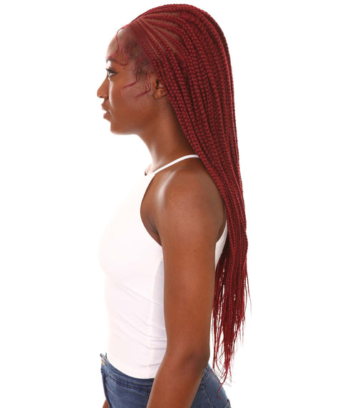 Viola Burgundy Lace Braided Wig