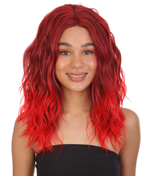 Riley Dark wine and red blend Glamour Lace Wig