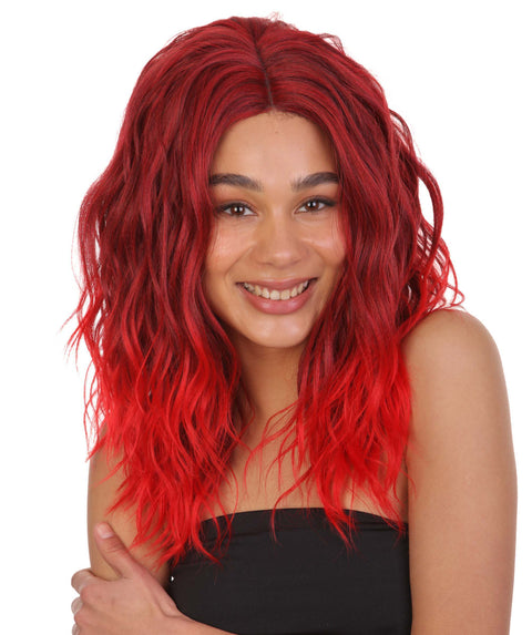 Riley Dark wine and red blend Glamour Lace Wig