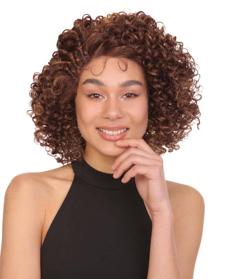 Talia Dark Golden Brown Edge Afro Lace Wig