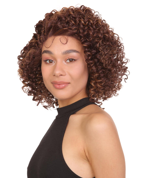 Talia Dark Golden Brown Edge Afro Lace Wig