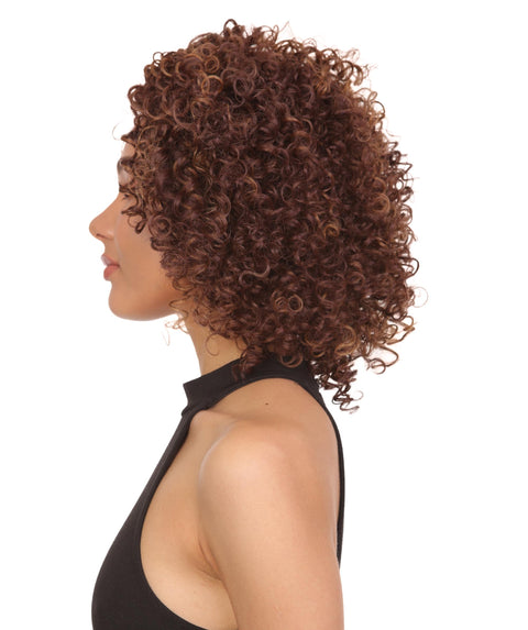 Talia Dark Golden Brown Edge Afro Lace Wig