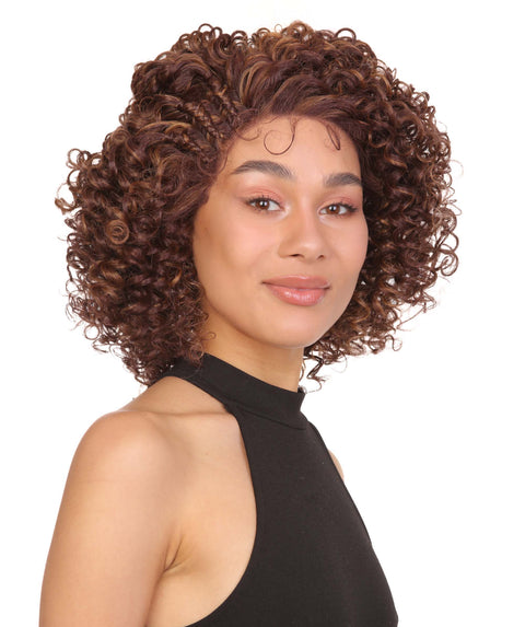 Talia Dark Golden Brown Edge Afro Lace Wig