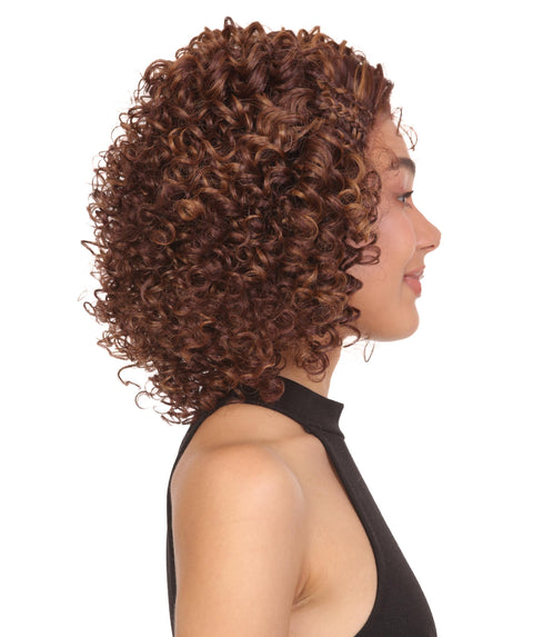 Talia Dark Golden Brown Edge Afro Lace Wig