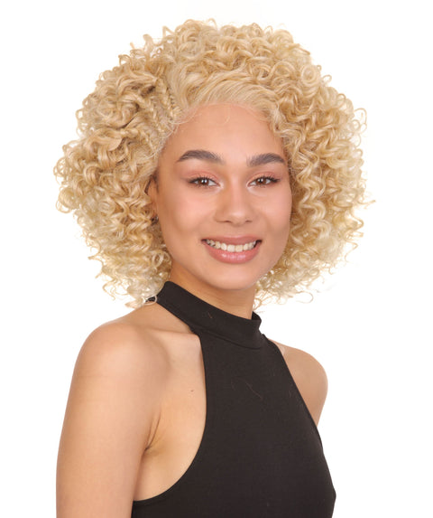 Talia Light Blonde and Grey Blend Edge Afro Lace Wig