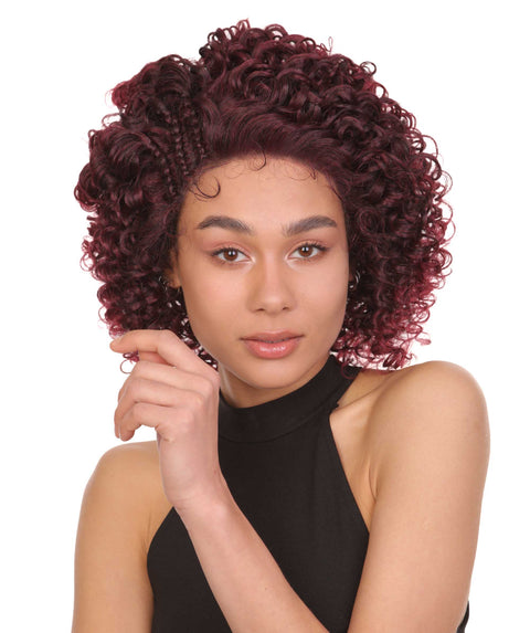 Talia Black and Red Plum Blend Edge Afro Lace Wig