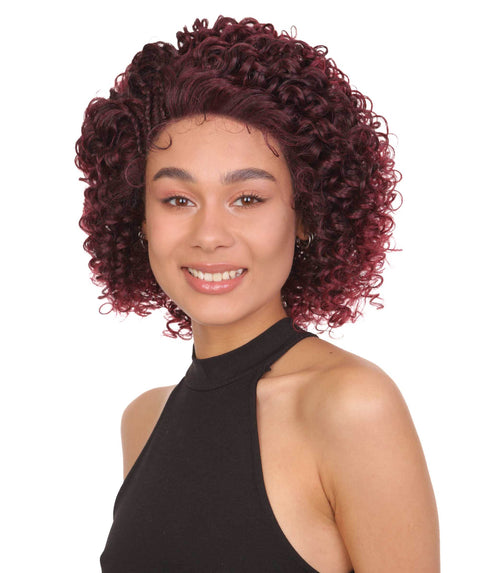 Talia Black and Red Plum Blend Edge Afro Lace Wig