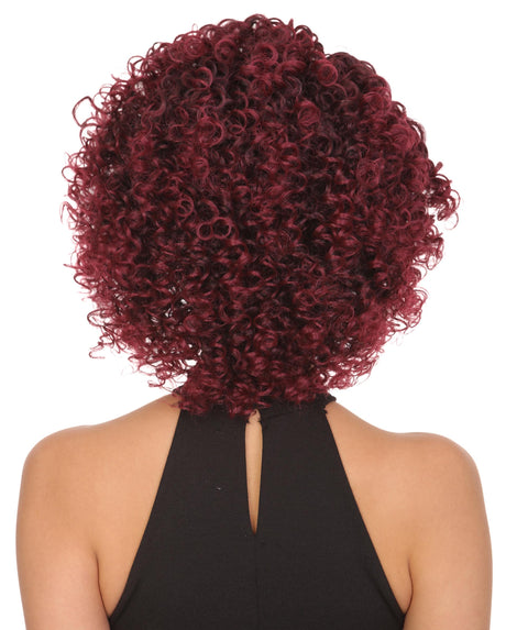 Talia Black and Red Plum Blend Edge Afro Lace Wig