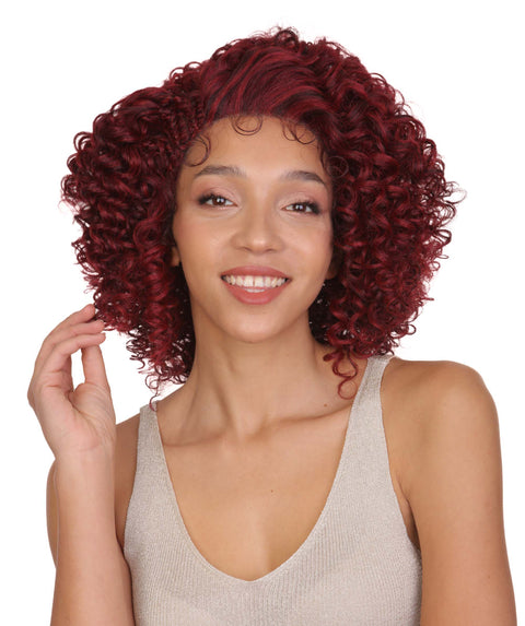 Talia Frost Deep Red an Black Blend Edge Afro Lace Wig