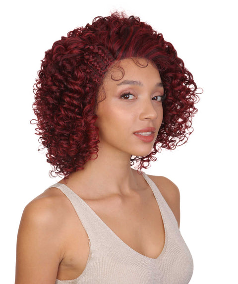 Talia Frost Deep Red an Black Blend Edge Afro Lace Wig