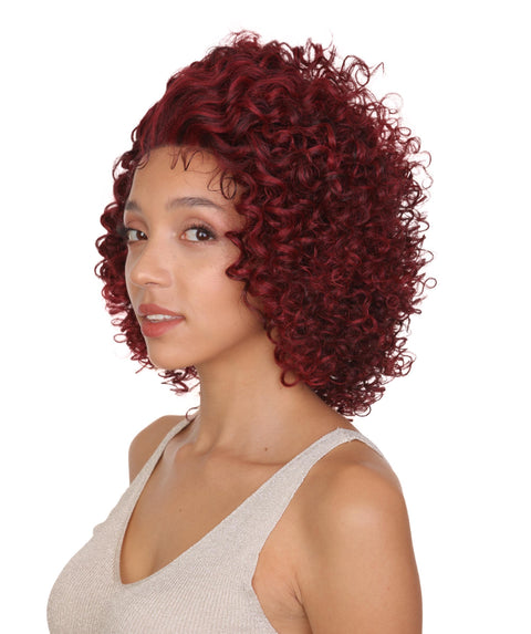 Talia Frost Deep Red an Black Blend Edge Afro Lace Wig