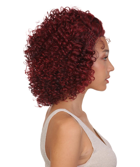Talia Frost Deep Red an Black Blend Edge Afro Lace Wig
