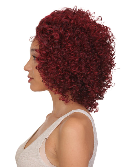 Talia Frost Deep Red an Black Blend Edge Afro Lace Wig