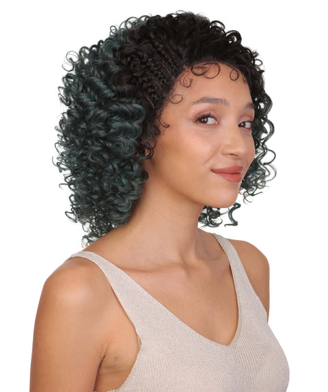 Talia Teal Green Blend Edge Afro Lace Wig