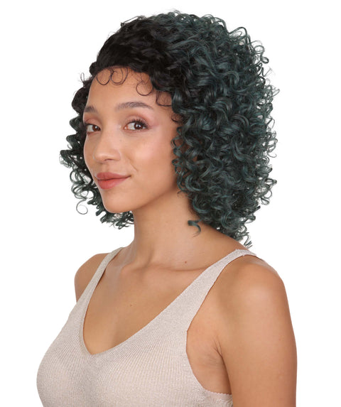 Talia Teal Green Blend Edge Afro Lace Wig