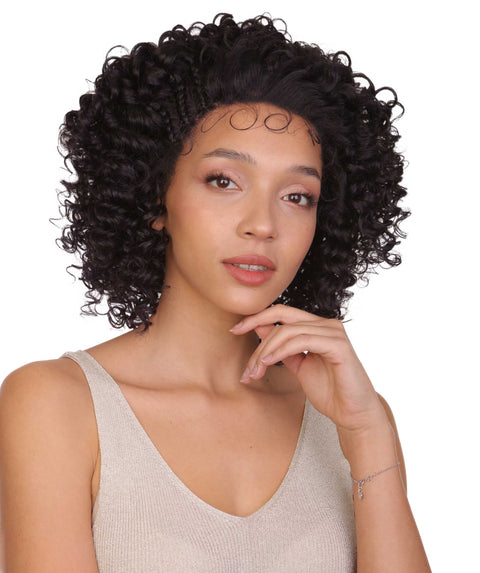 Talia Black and Purple Blend Edge Afro Lace Wig