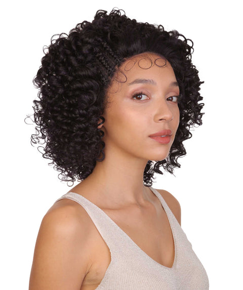 Talia Black and Purple Blend Edge Afro Lace Wig