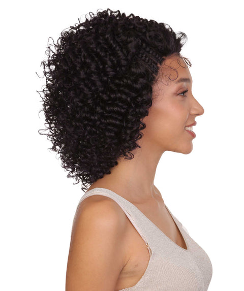 Talia Black and Purple Blend Edge Afro Lace Wig