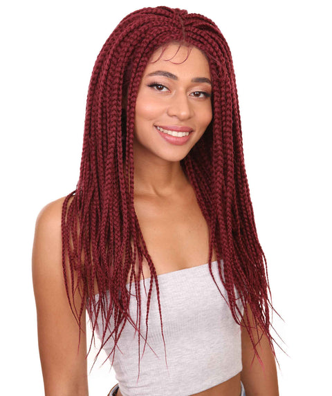 Uyai Burgundy HD Lace Braided wig