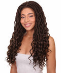 Andrea 25 Inch Charcoal Brown Bohemian Braid wig