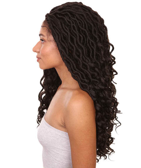 Andrea 25 Inch Dark brown Bohemian Braid wig