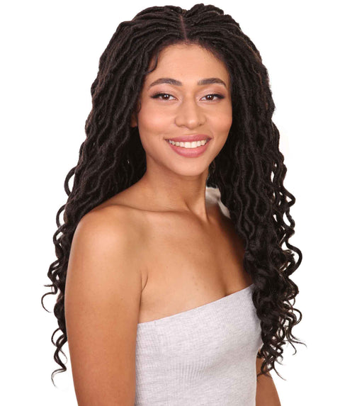 Andrea 25 Inch Dark brown Bohemian Braid wig