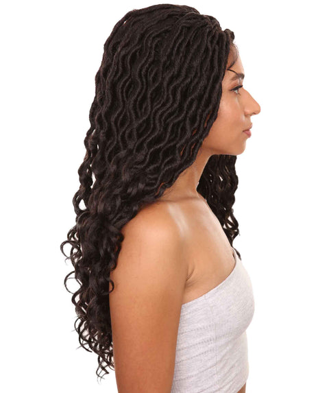 Andrea 25 Inch Dark brown Bohemian Braid wig