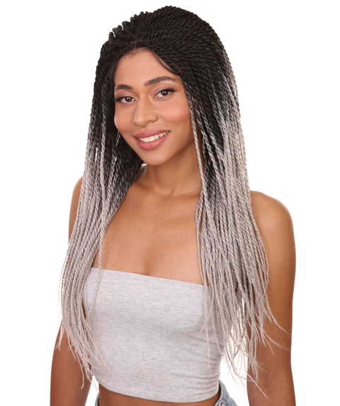 Nikkita Black Grey Twist Box Braids wig