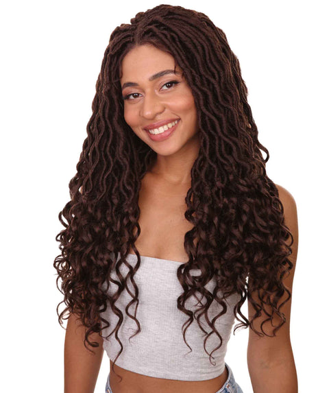 Andrea 25 Inch Dark Aubum Bohemian Braid wig
