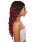 Nikkita Burgundy Ombre Twist Box Braids wig