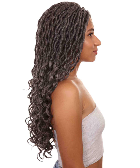 Andrea 25 Inch Charcoal Grey Bohemian Braid wig