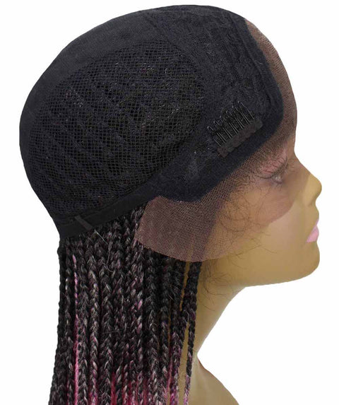   Human Hair Braided Lace Front Blend Wigs for Caucasian