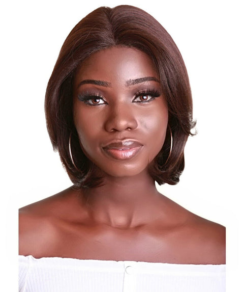 Mina Medium Brown Choppy Blowout Lace Wig