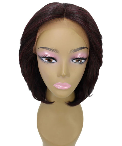 Mina Deep Red and Black Blend Choppy Blowout Lace Wig