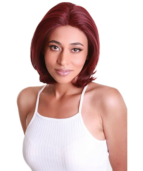 Mina Deep Red Choppy Blowout Lace Wig