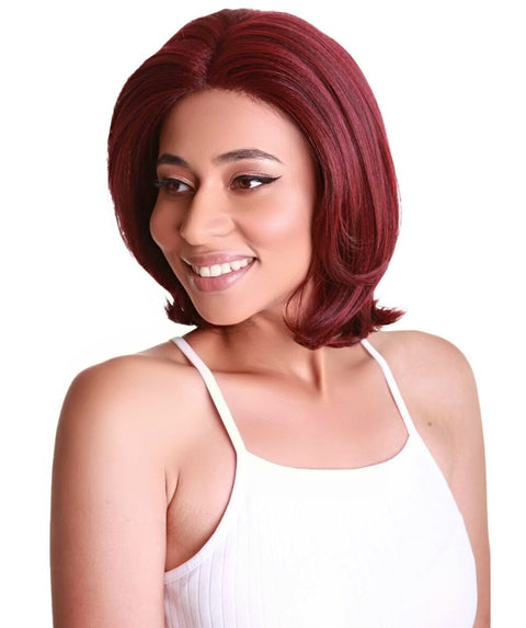 Mina Deep Red Choppy Blowout Lace Wig