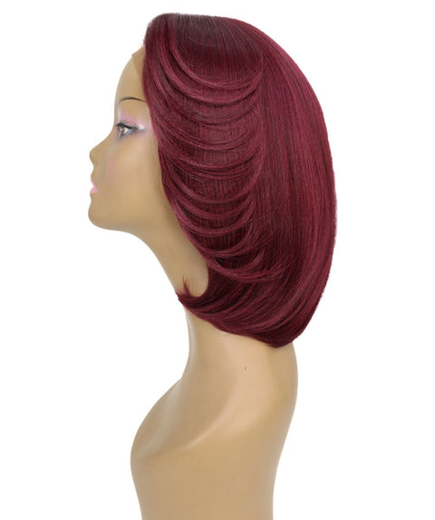Mina Deep Red Choppy Blowout Lace Wig