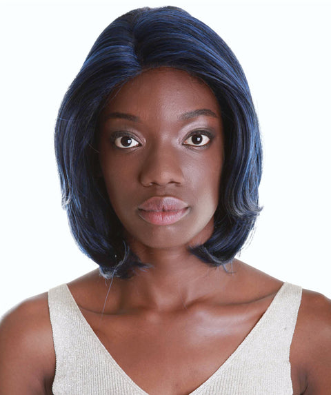 Mina Blue and Black Blend Choppy Blowout Lace Wig