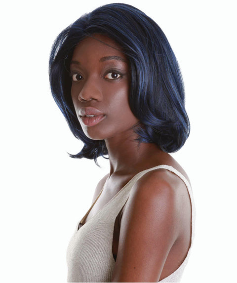 Mina Blue and Black Blend Choppy Blowout Lace Wig
