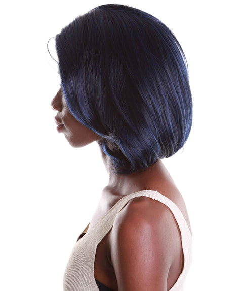 Mina Blue and Black Blend Choppy Blowout Lace Wig
