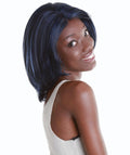 Mina Blue and Black Blend Choppy Blowout Lace Wig